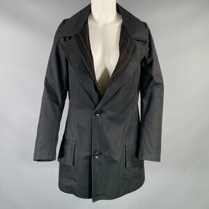 YOHJI YAMAMOTO Size S Black Cotton Notch Lapel Coat